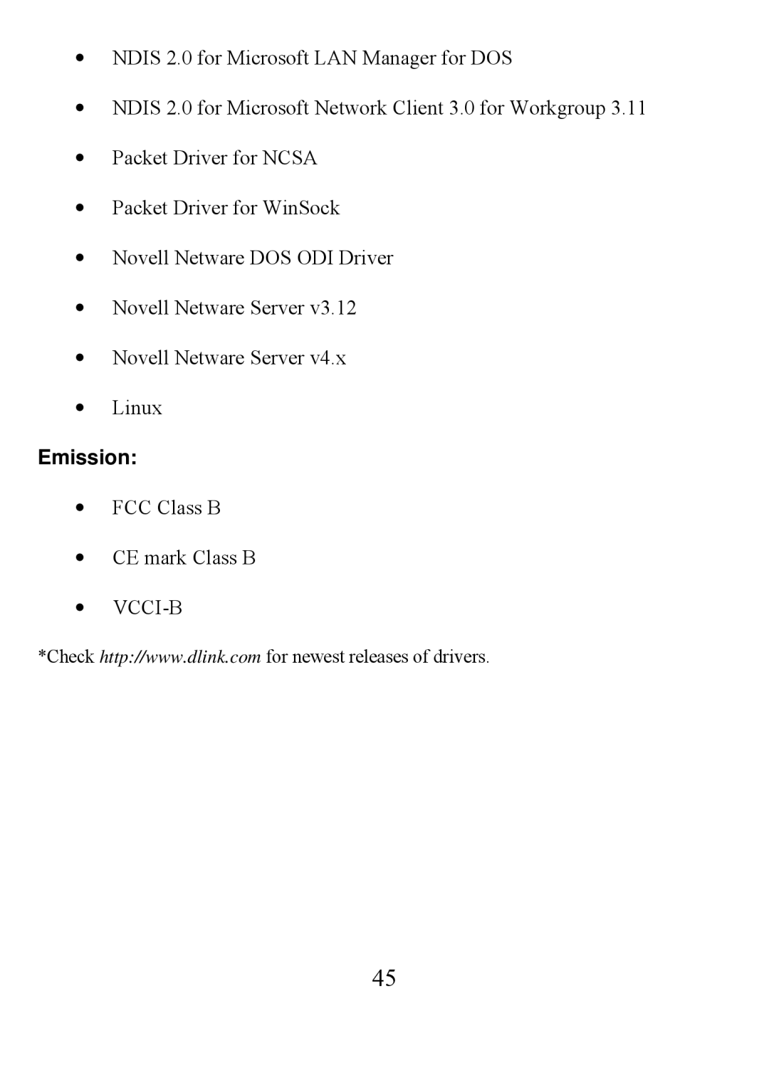 D-Link DFE-690TXD user manual Emission 