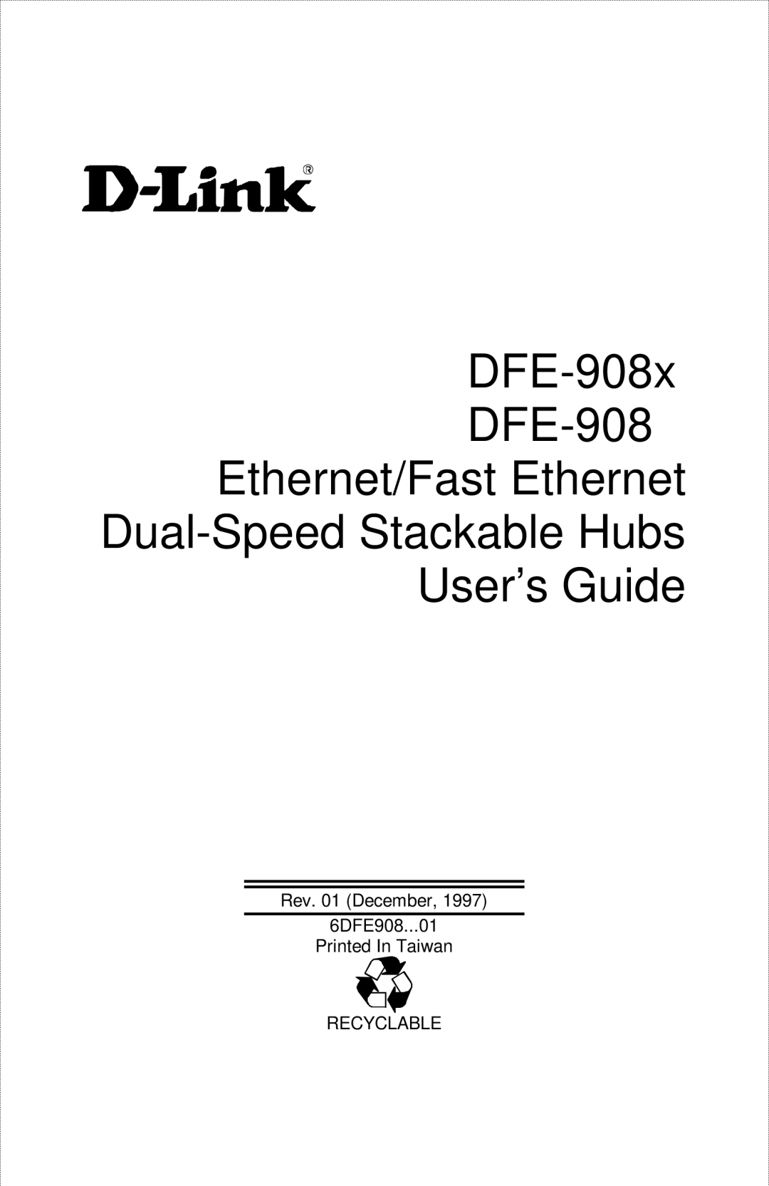 D-Link DFE-908X manual Recyclable 