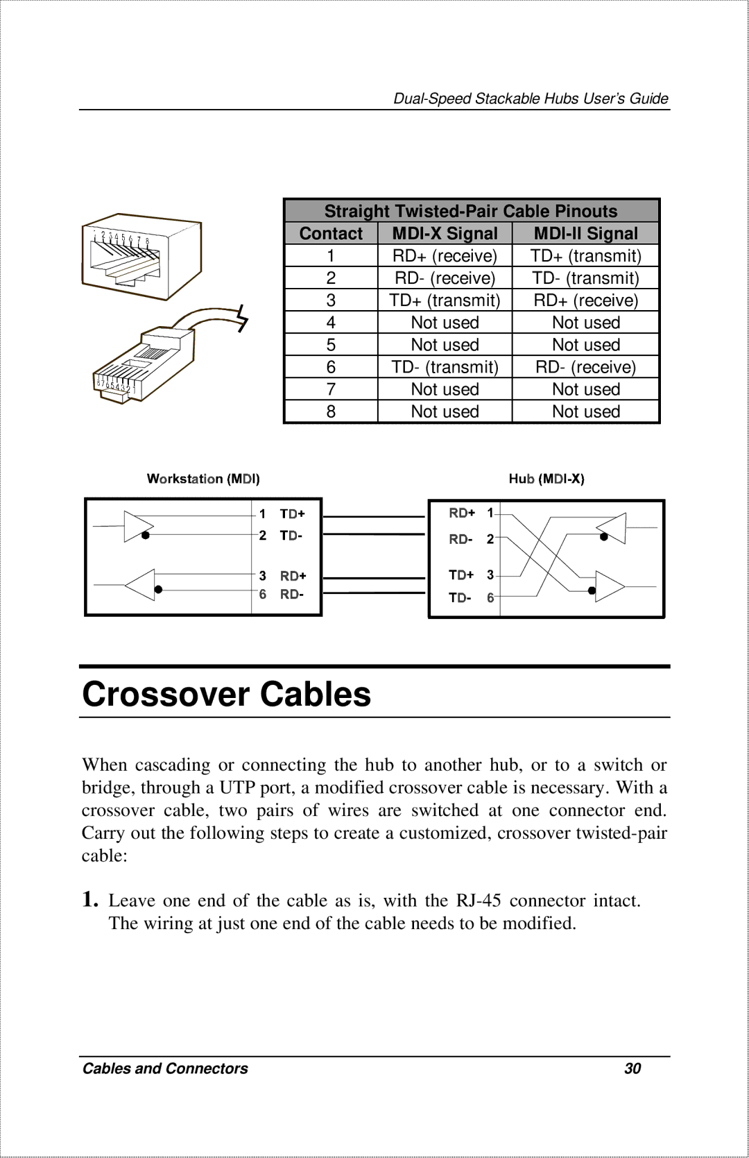 D-Link DFE-916X manual Crossover Cables 