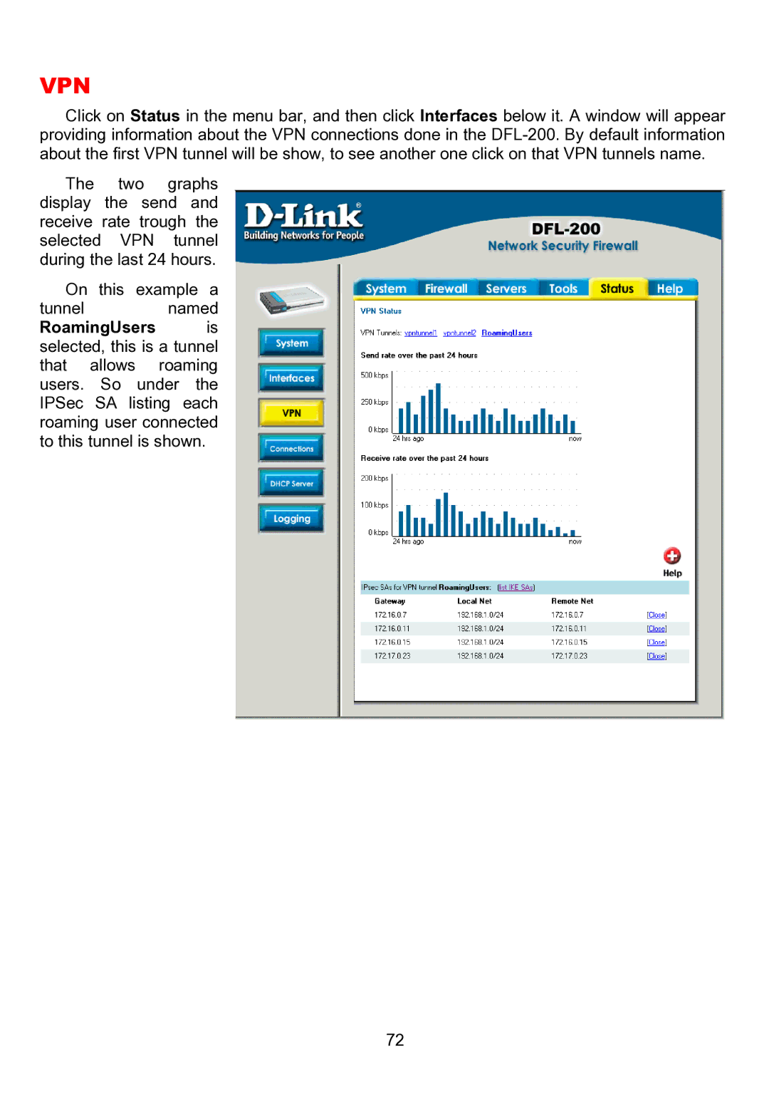 D-Link DFL-200 manual Vpn 