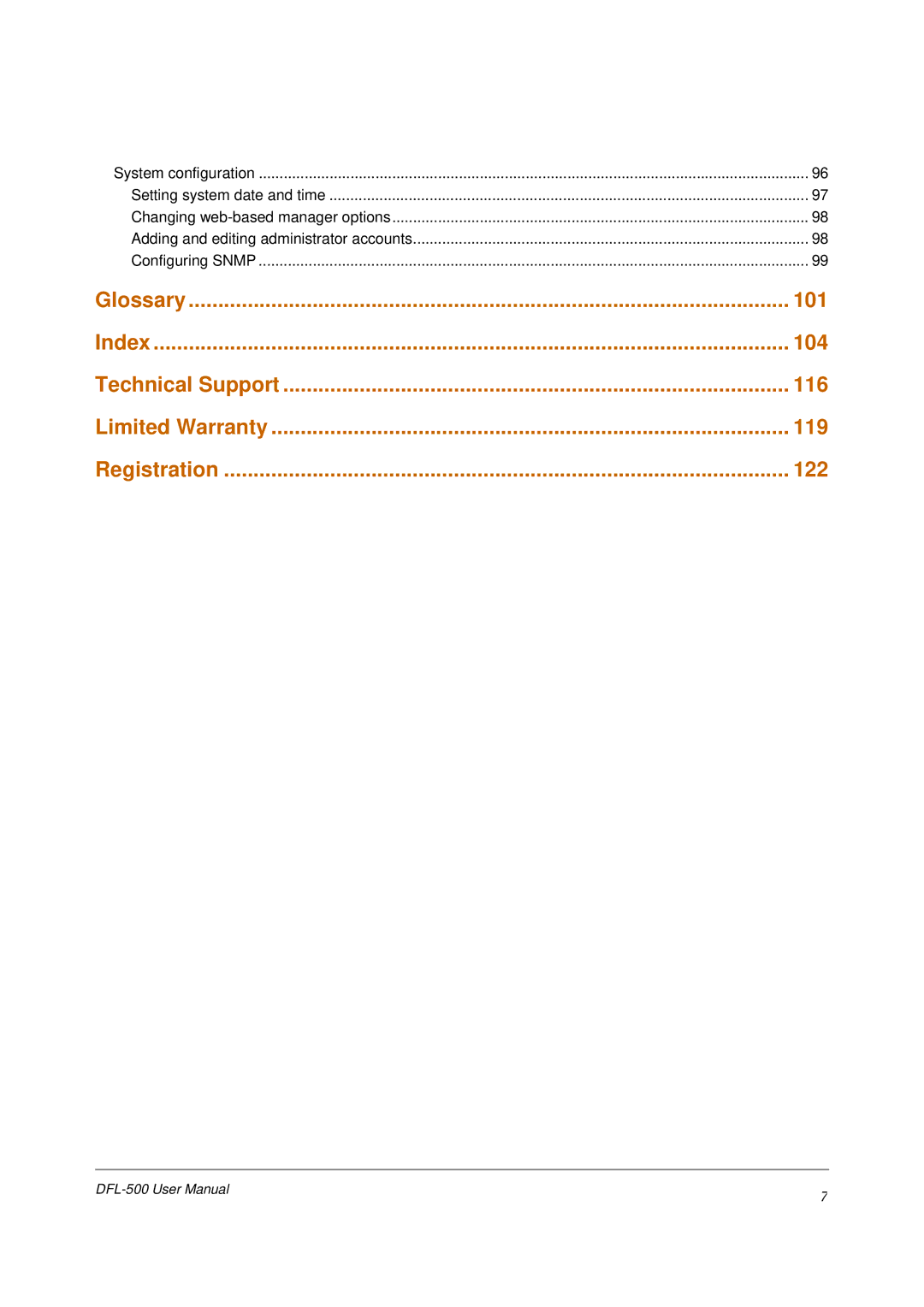 D-Link DFL-500 user manual 