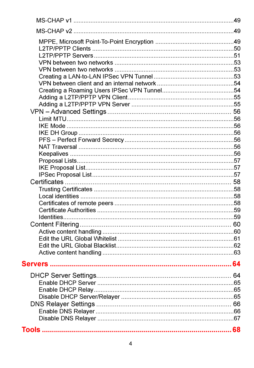 D-Link DFL-700 manual Servers 