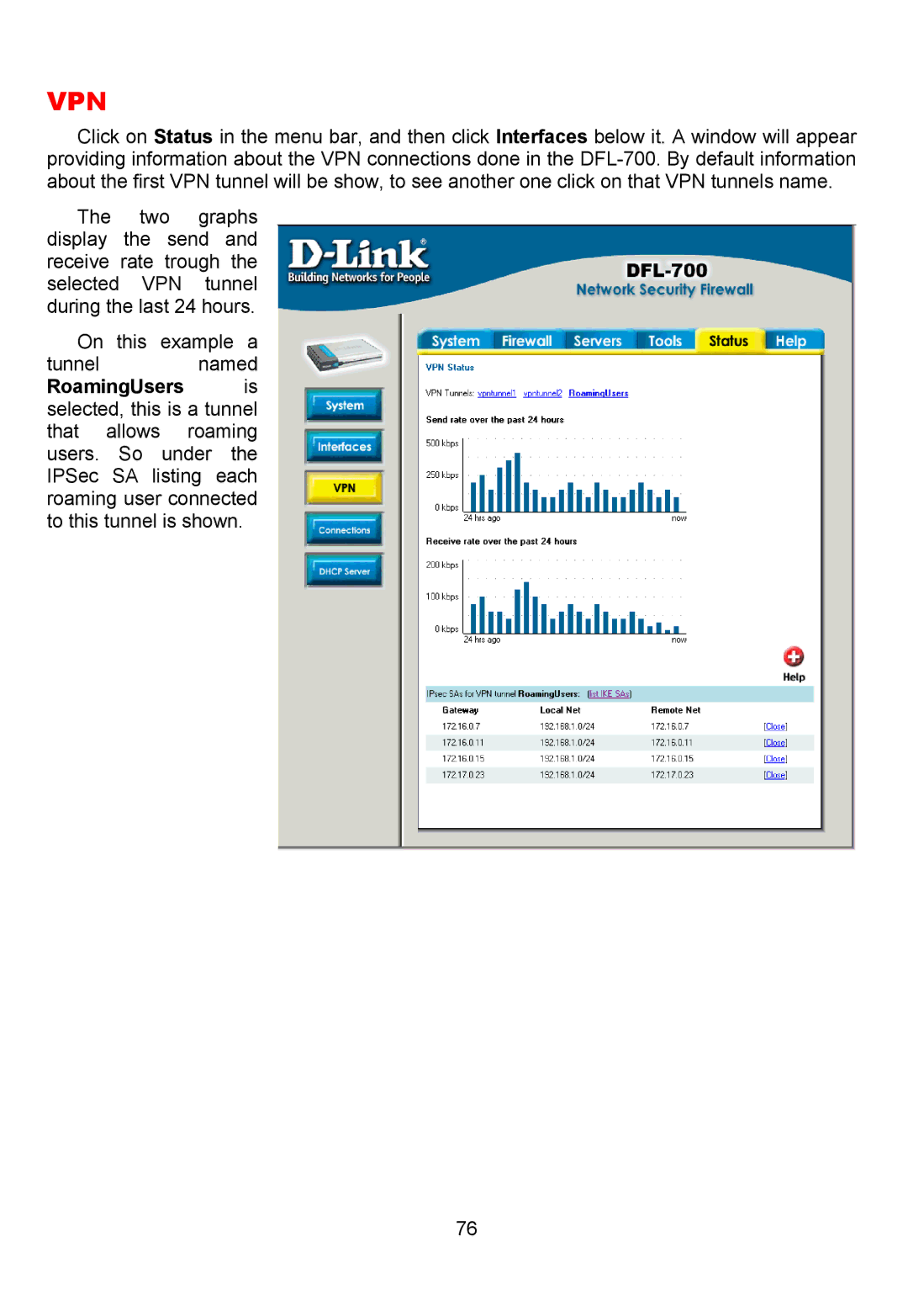 D-Link DFL-700 manual Vpn 