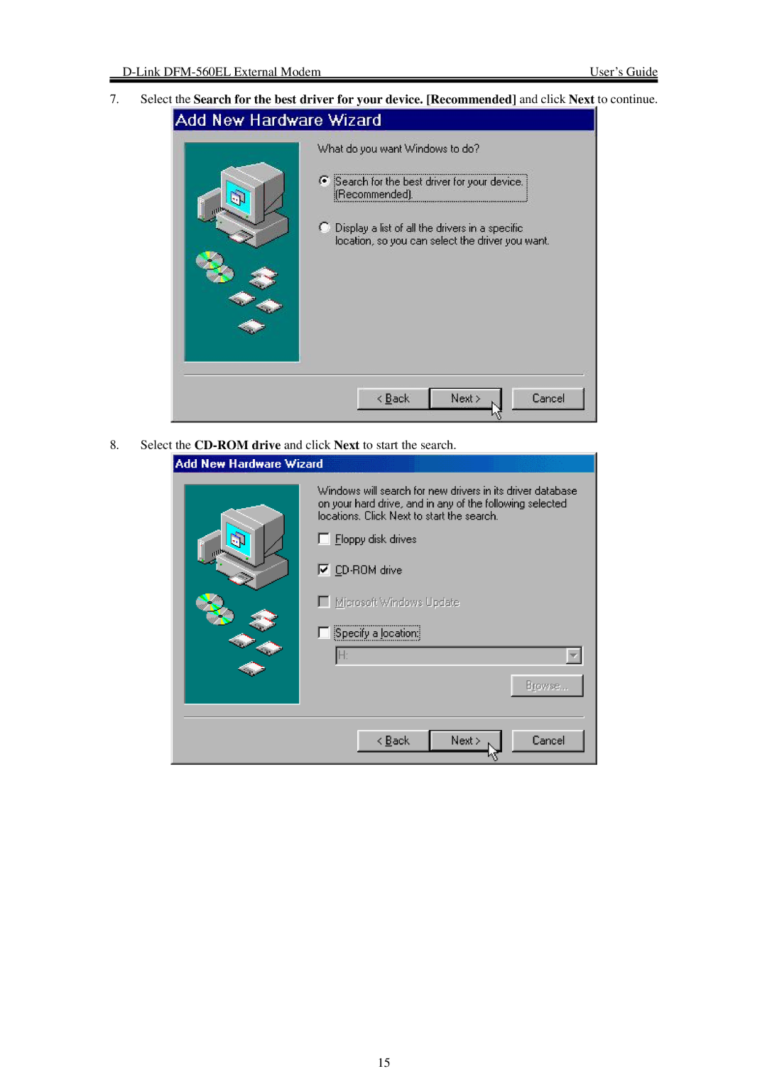 D-Link manual Link DFM-560EL External Modem User’s Guide 