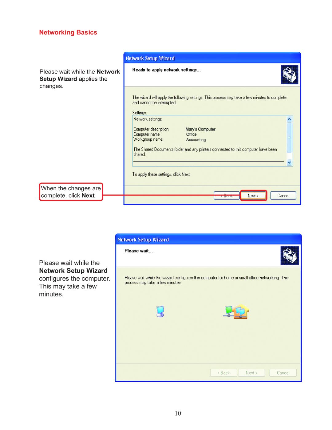 D-Link DGE-528T manual Please wait while 