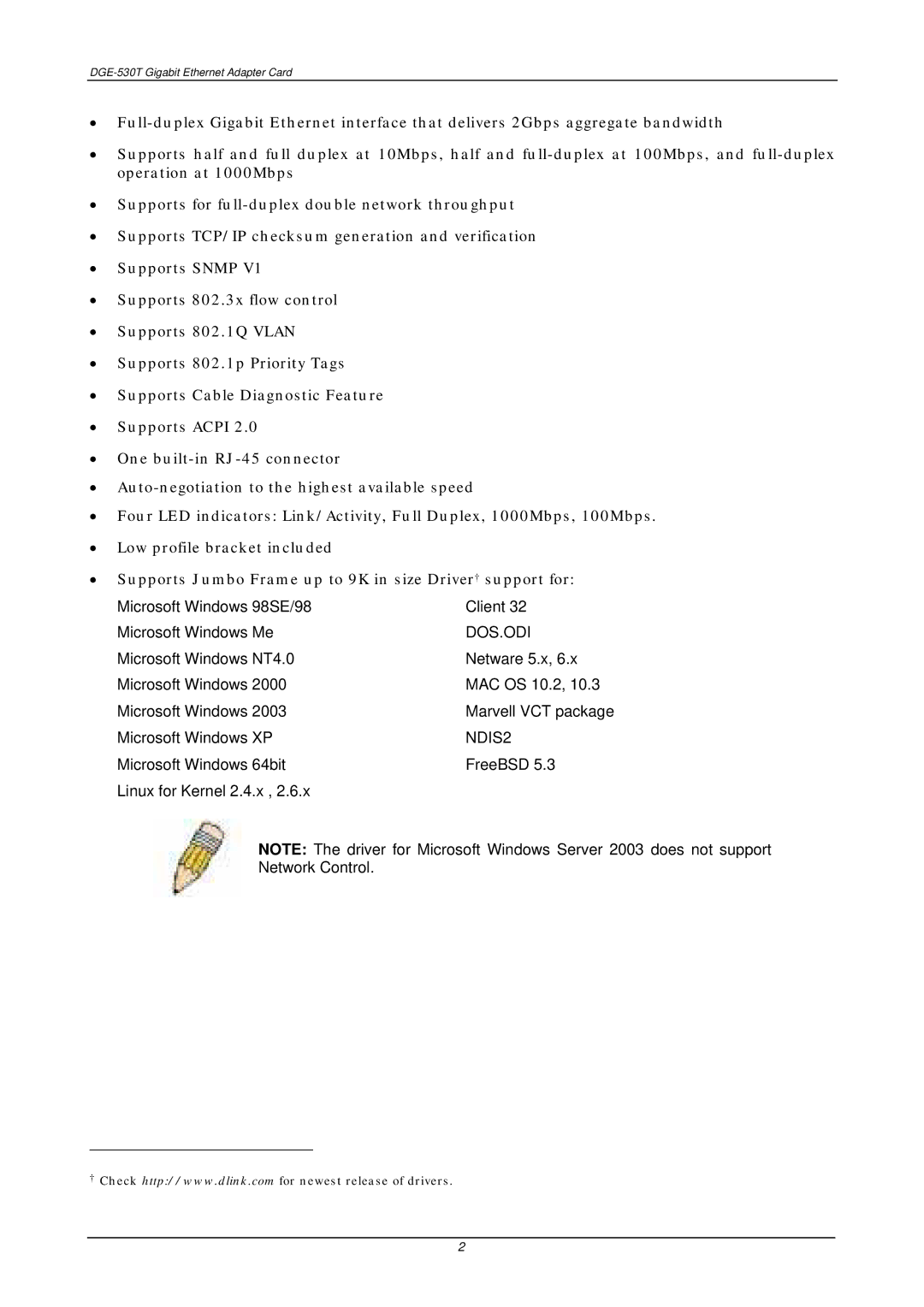 D-Link DGE-530T manual Dos.Odi 