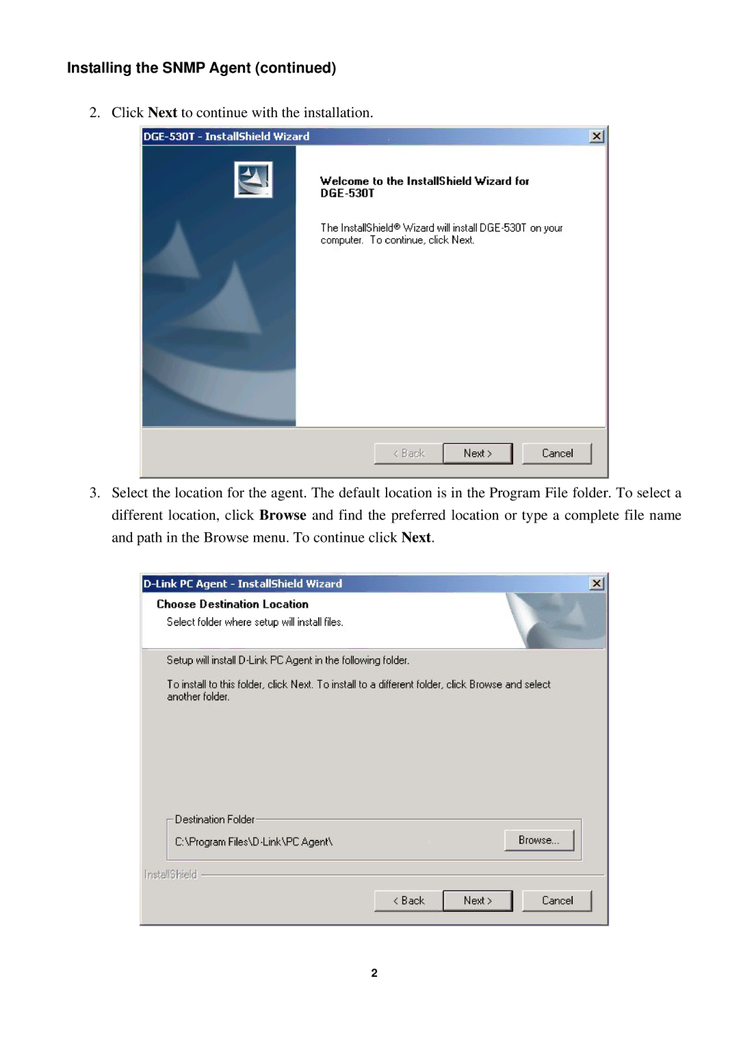 D-Link DGE-530T manual Installing the Snmp Agent 