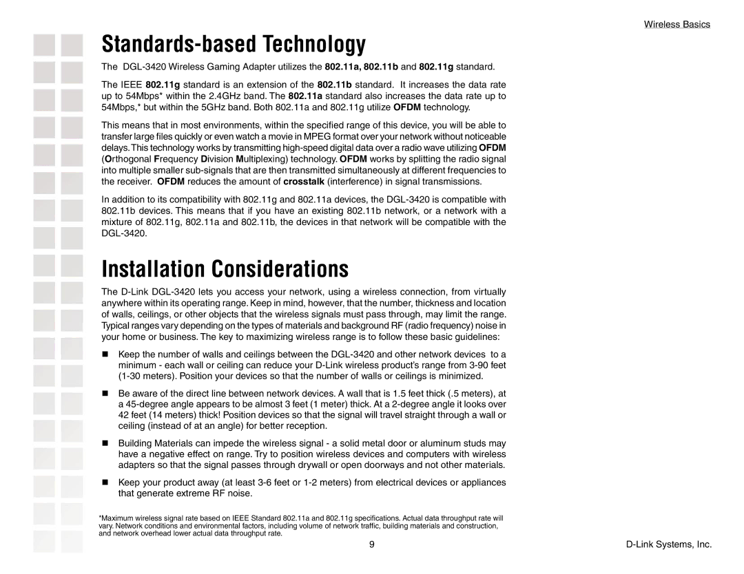 D-Link DGL-3420 manual Standards-based Technology 