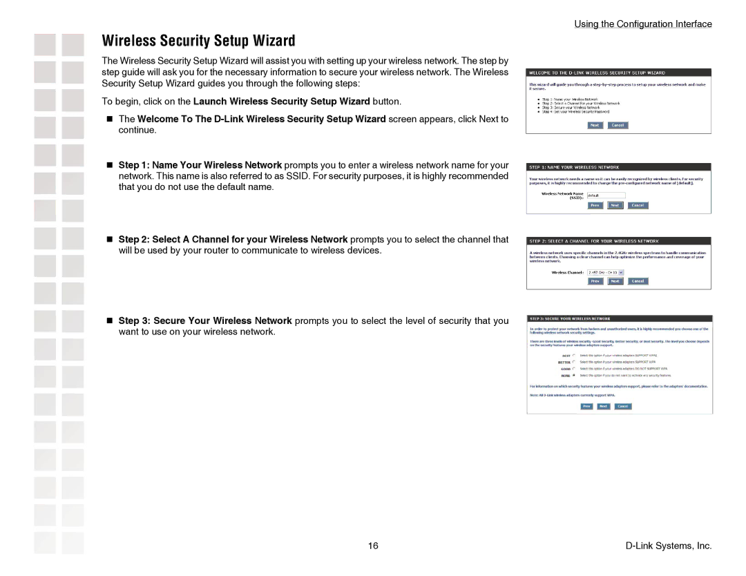 D-Link DGL-4300 manual Wireless Security Setup Wizard 