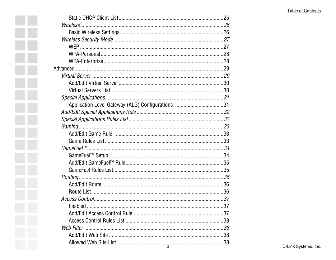 D-Link DGL-4300 manual Application Level Gateway ALG Conﬁgurations 