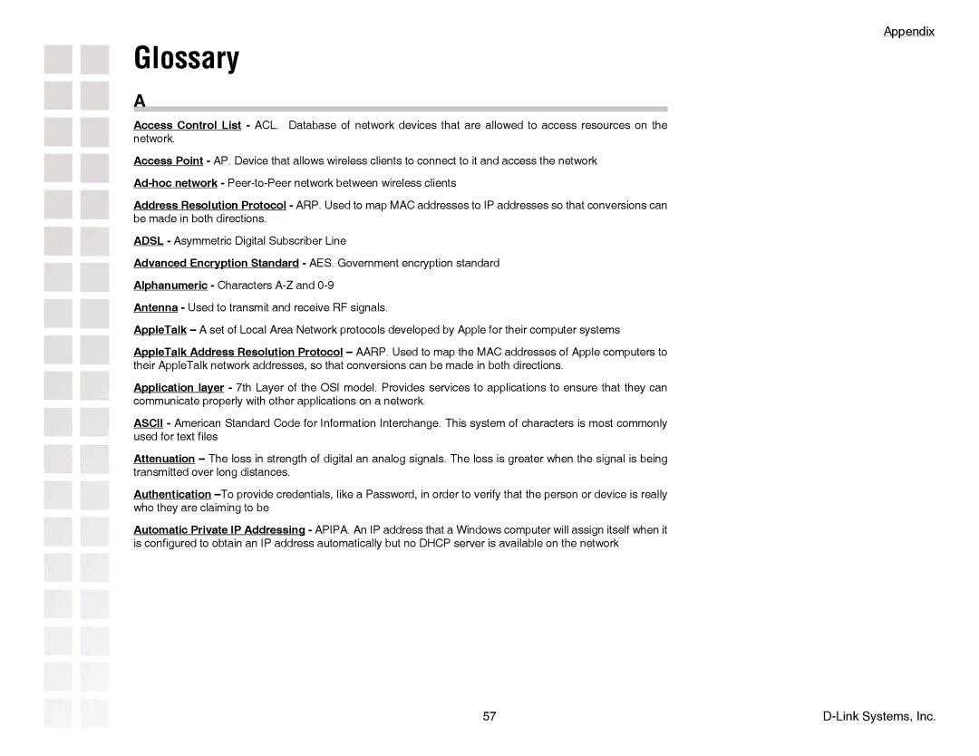 D-Link DGL-4300 manual Glossary 