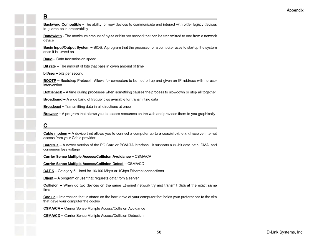 D-Link DGL-4300 manual Appendix 