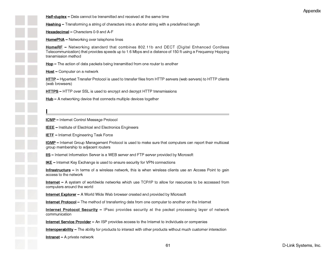 D-Link DGL-4300 manual Appendix 