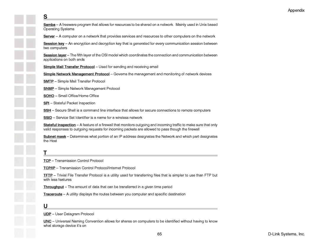 D-Link DGL-4300 manual Appendix 