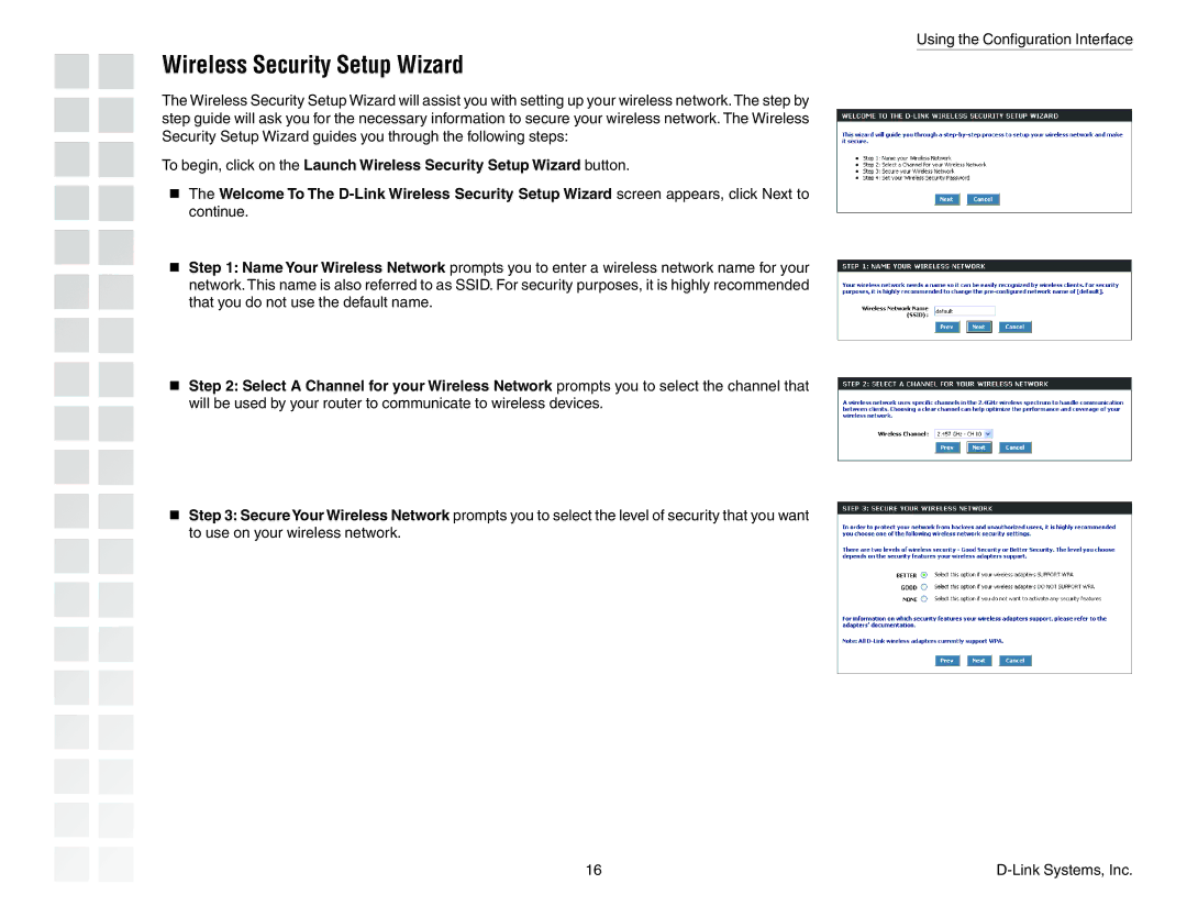 D-Link DGL-4300 manual Wireless Security Setup Wizard 