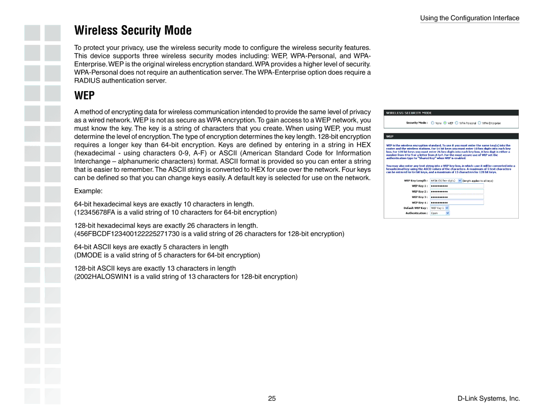 D-Link DGL-4300 manual Wireless Security Mode, Wep 