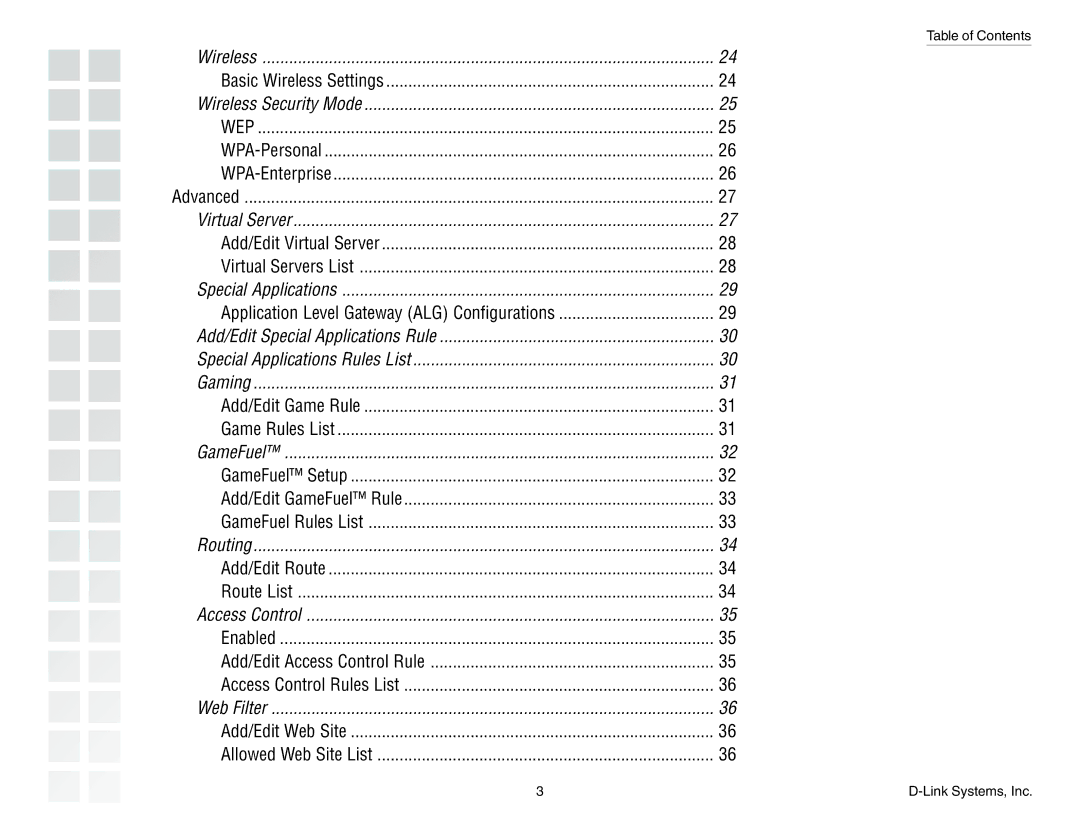 D-Link DGL-4300 manual Application Level Gateway ALG Configurations 