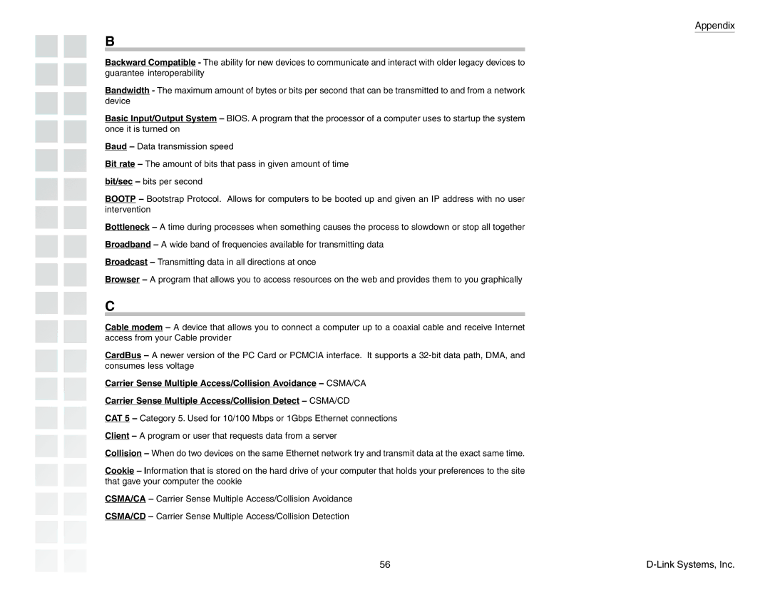 D-Link DGL-4300 manual Appendix 