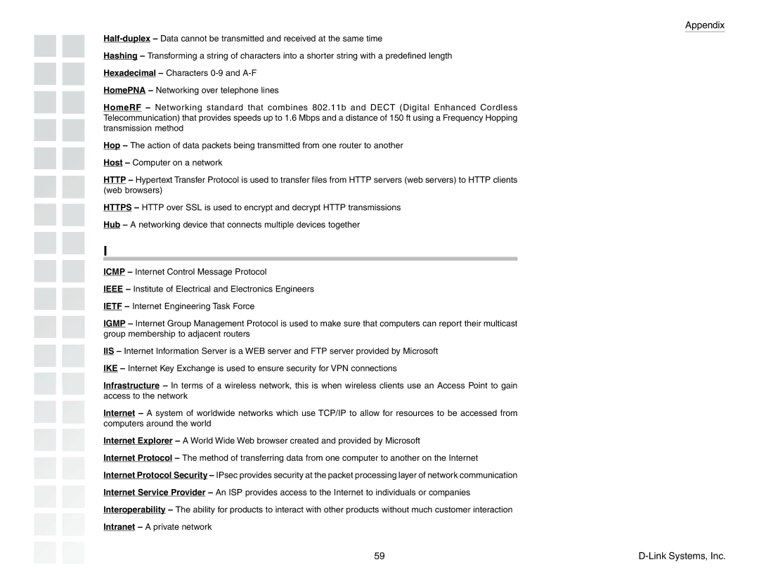 D-Link DGL-4300 manual Appendix 