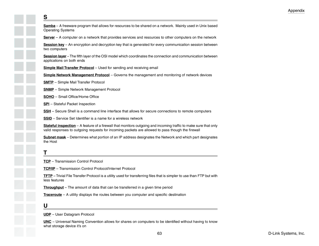 D-Link DGL-4300 manual Appendix 