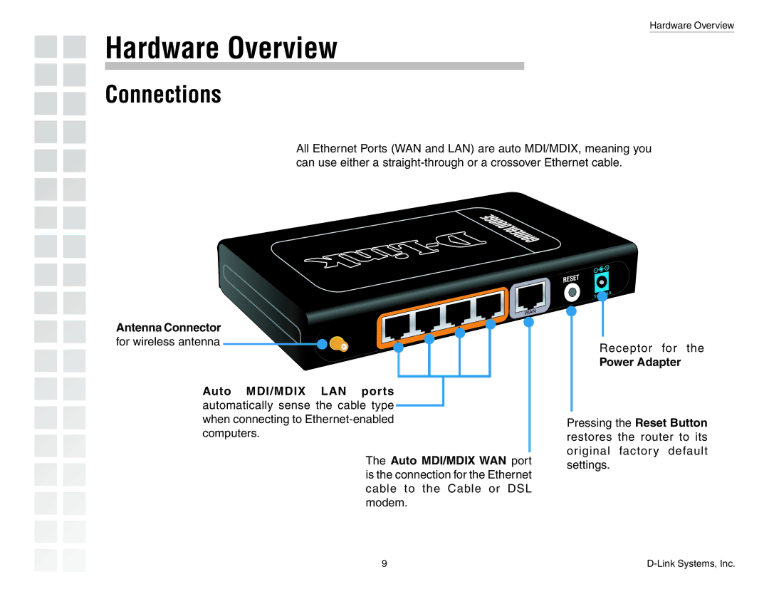 D-Link DGL-4300 manual Hardware Overview, Connections 