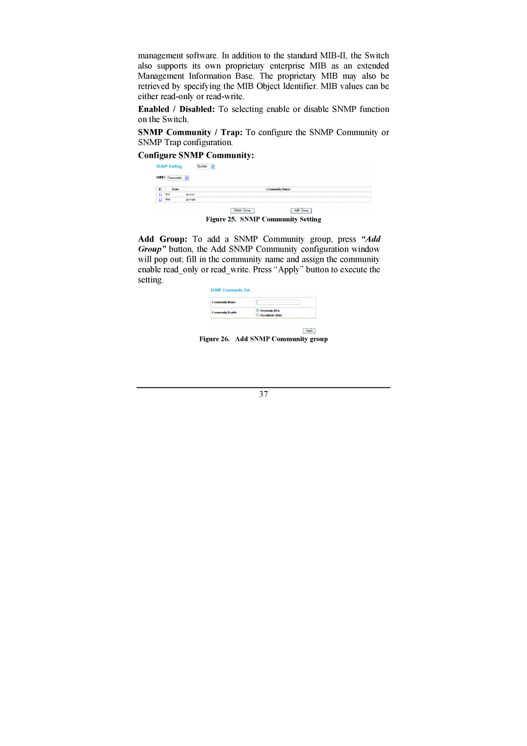 D-Link DGS-1216T manual Configure Snmp Community, Snmp Community Setting 