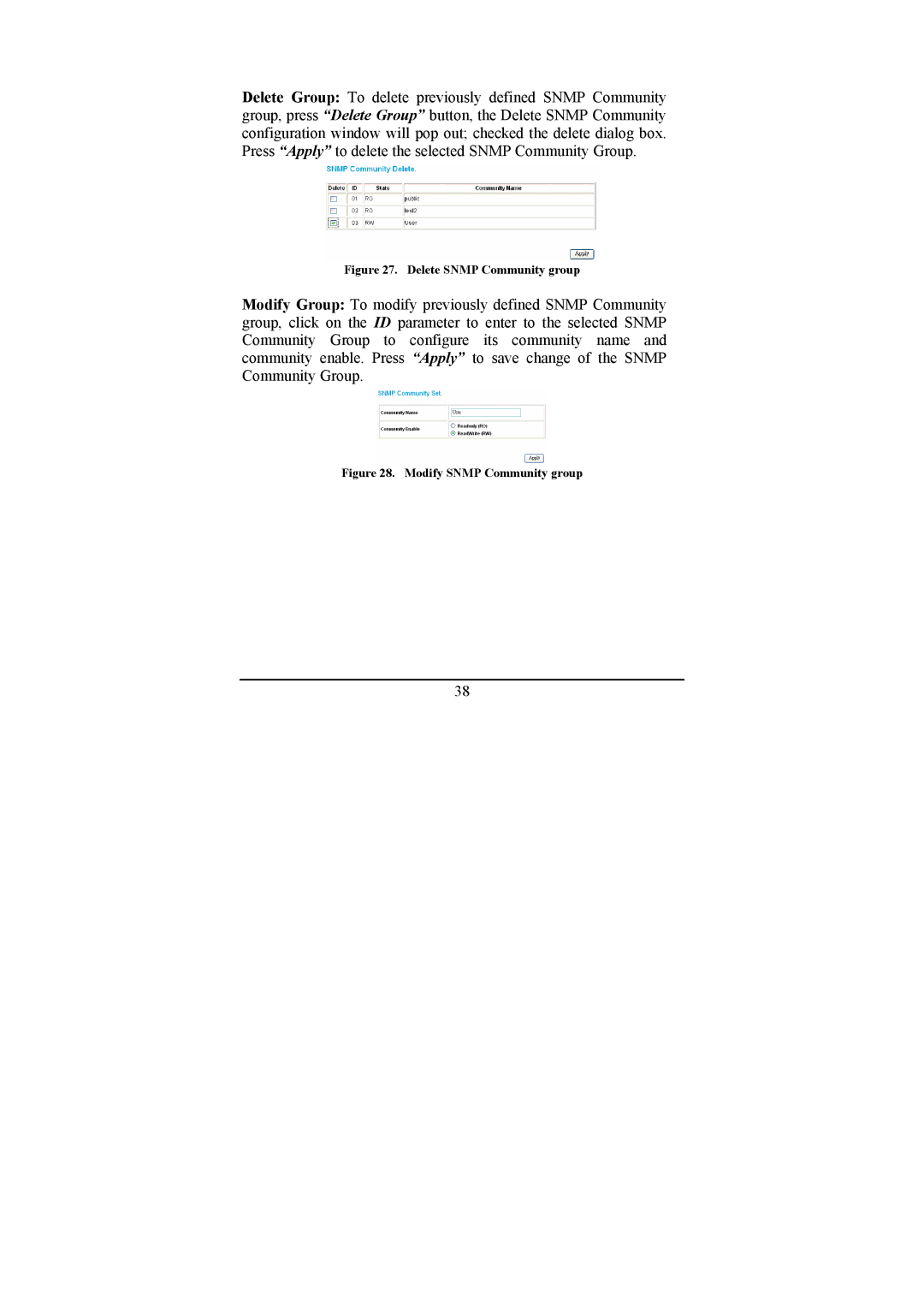 D-Link DGS-1216T manual Delete Snmp Community group 