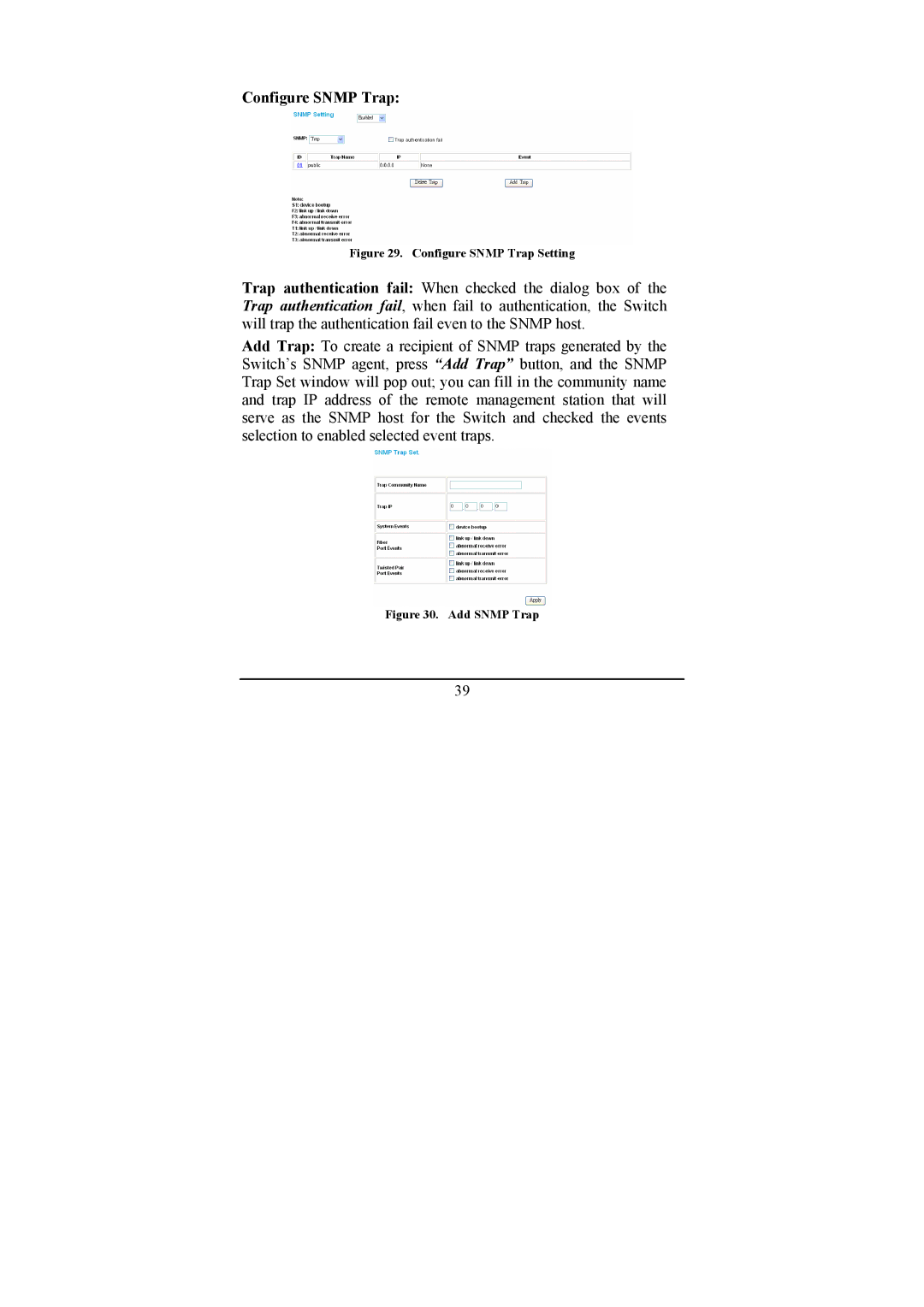 D-Link DGS-1216T manual Configure Snmp Trap Setting 