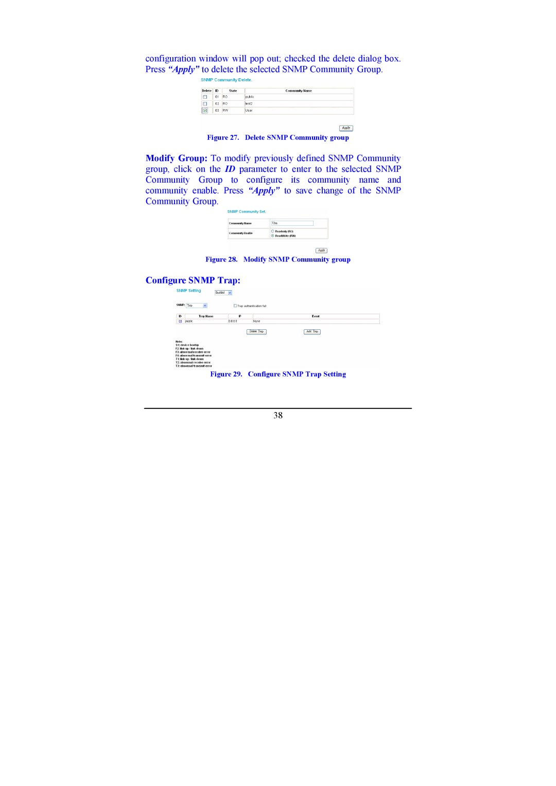 D-Link DGS-1224T manual Configure Snmp Trap, Delete Snmp Community group 