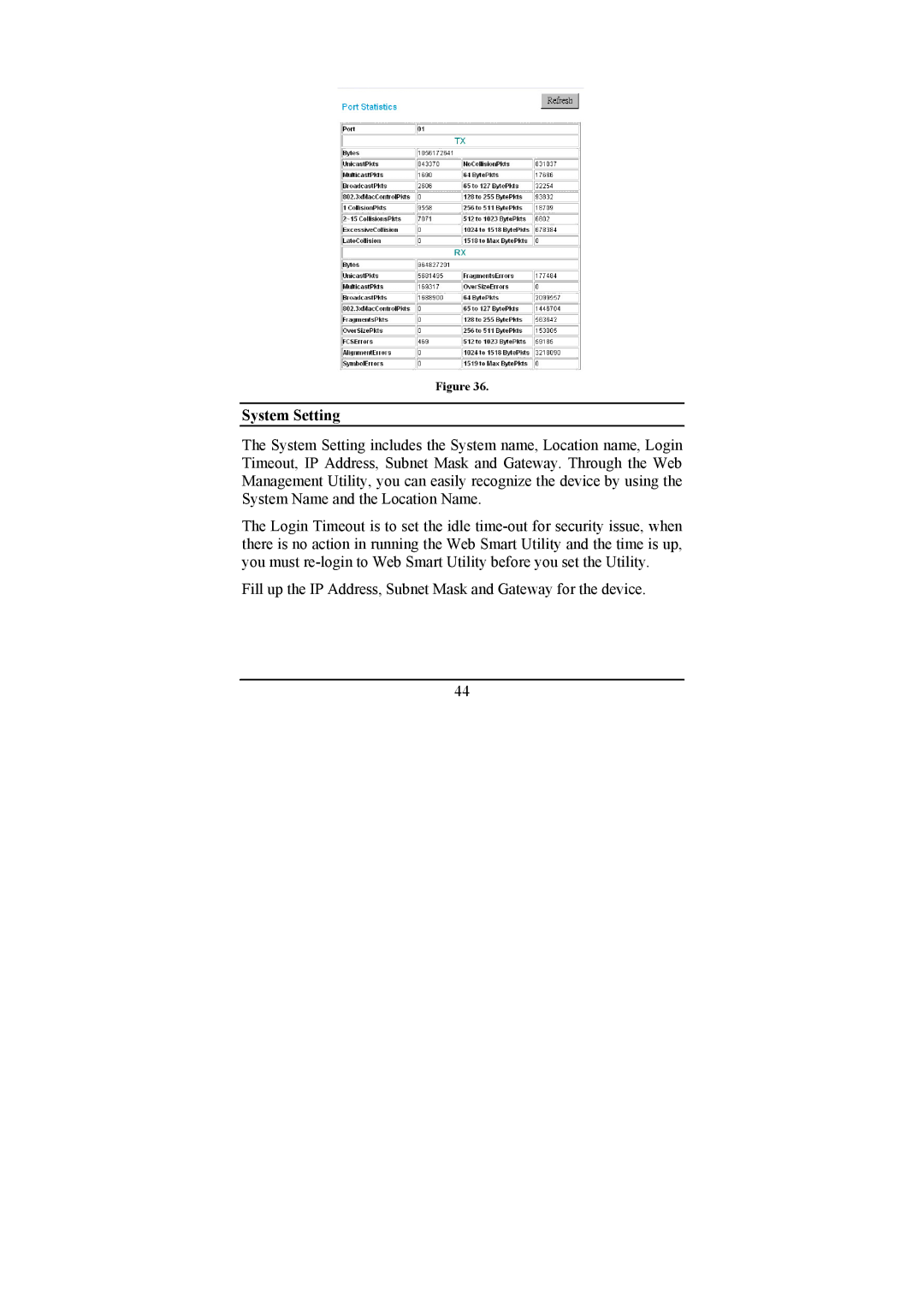 D-Link DGS-1224T manual System Setting 