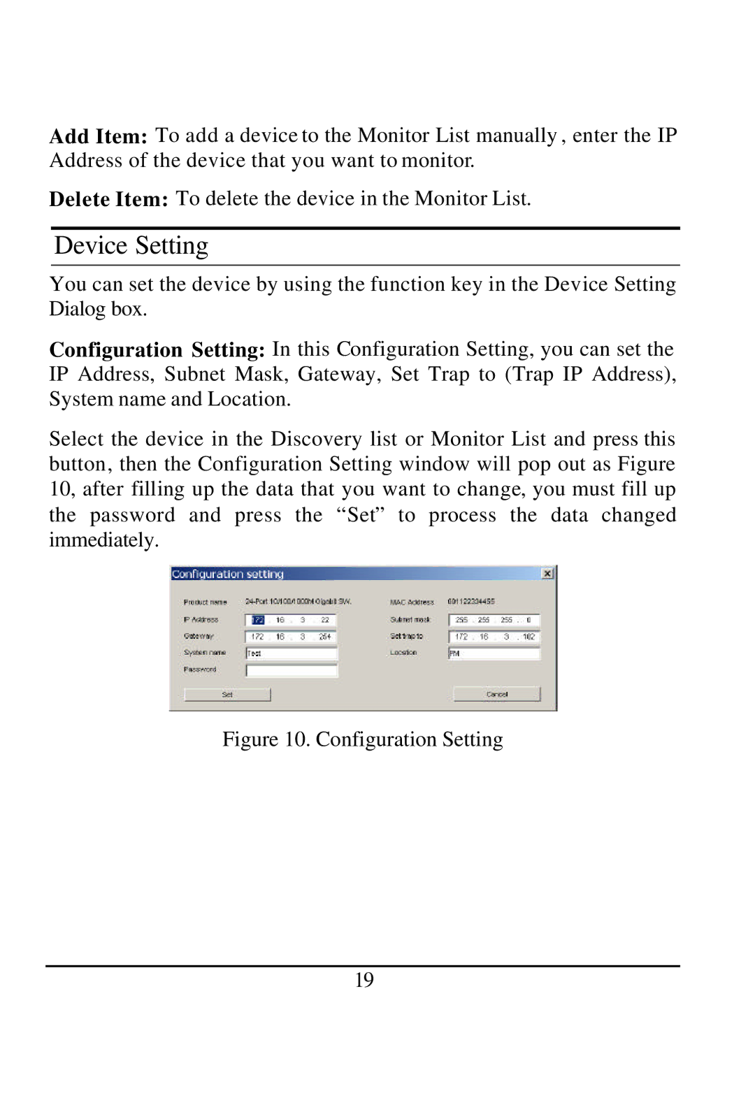 D-Link DGS-1224T manual Device Setting, Configuration Setting 