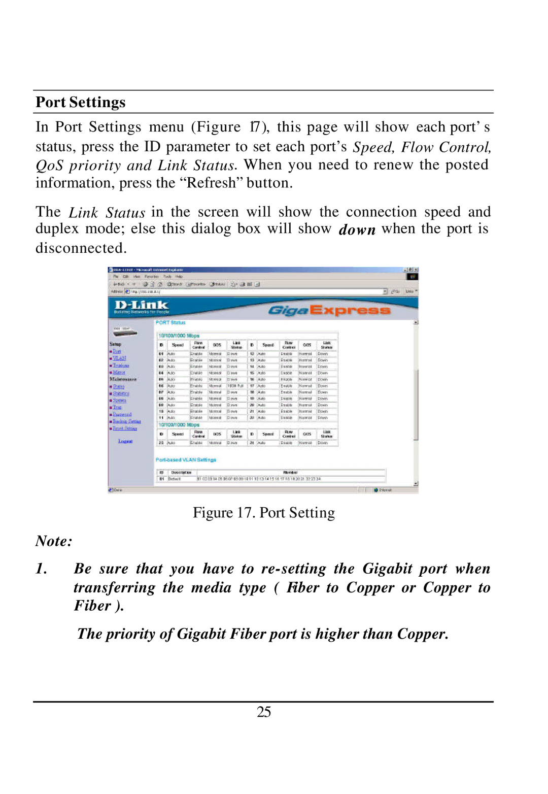 D-Link DGS-1224T manual Port Settings 