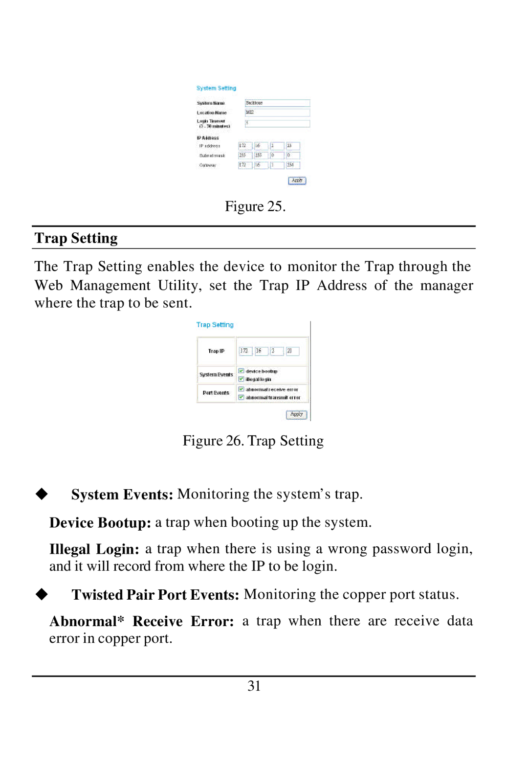 D-Link DGS-1224T manual Trap Setting 