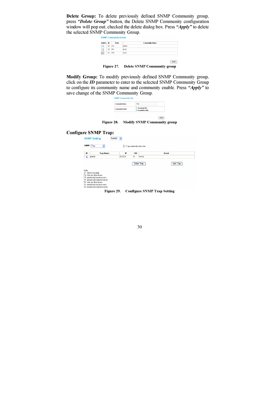 D-Link DGS-1248T manual Configure Snmp Trap, Delete Snmp Community group 