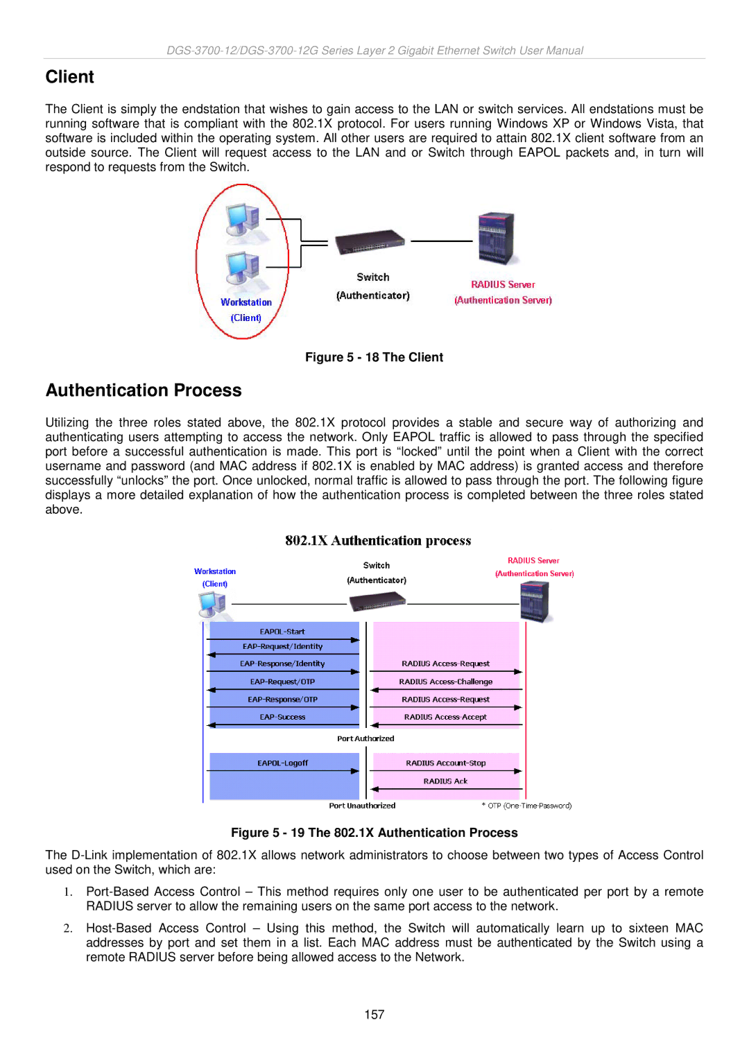 D-Link DGS-3700 user manual Client, Authentication Process 