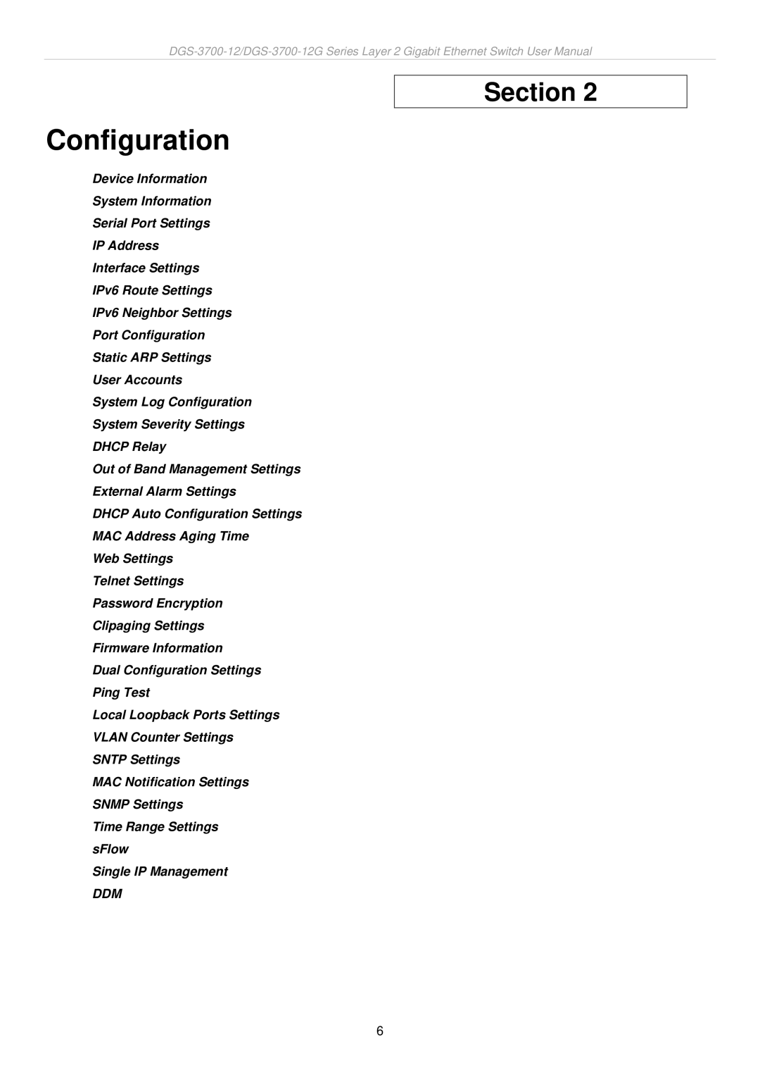 D-Link DGS-3700 user manual Configuration 