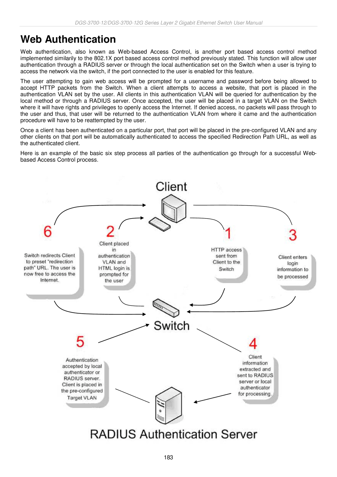 D-Link DGS-3700 user manual Web Authentication 