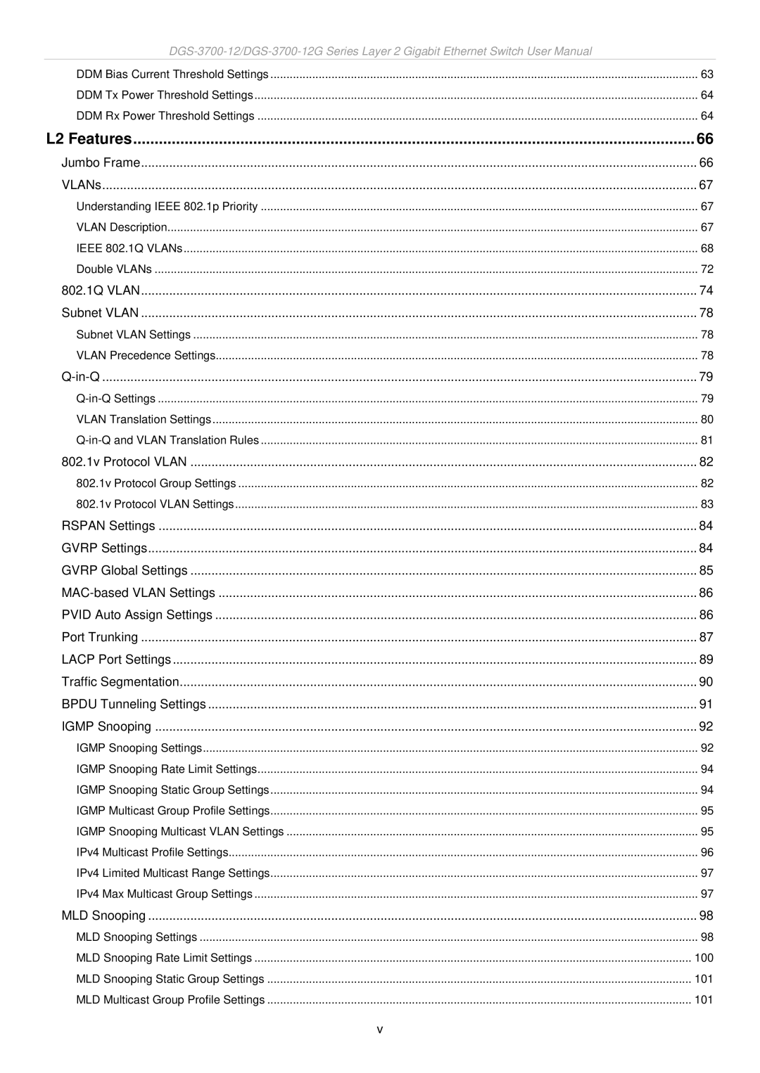 D-Link DGS-3700 user manual L2 Features 