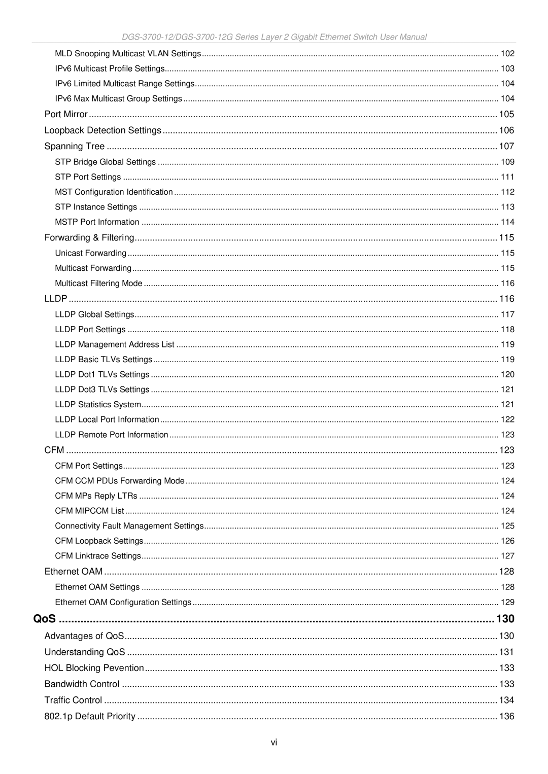 D-Link DGS-3700 user manual QoS 