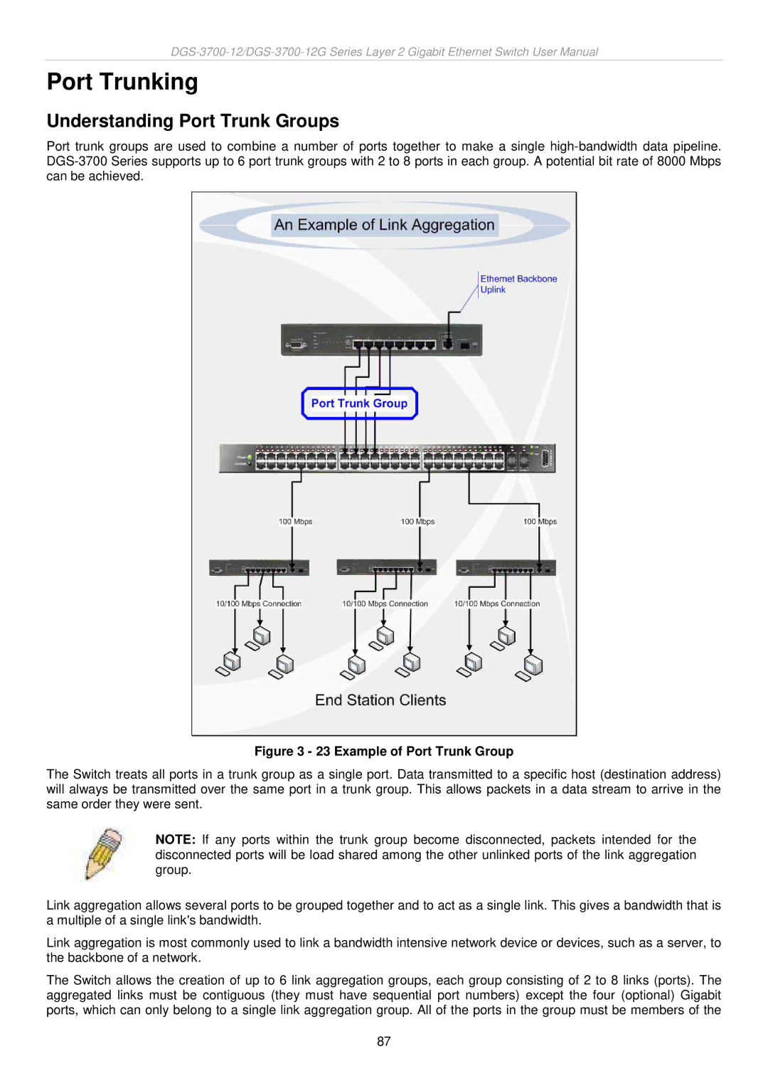 D-Link DGS-3700 user manual Port Trunking, Understanding Port Trunk Groups 