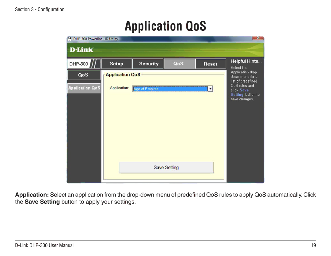 D-Link DHP-300 manual Application QoS 