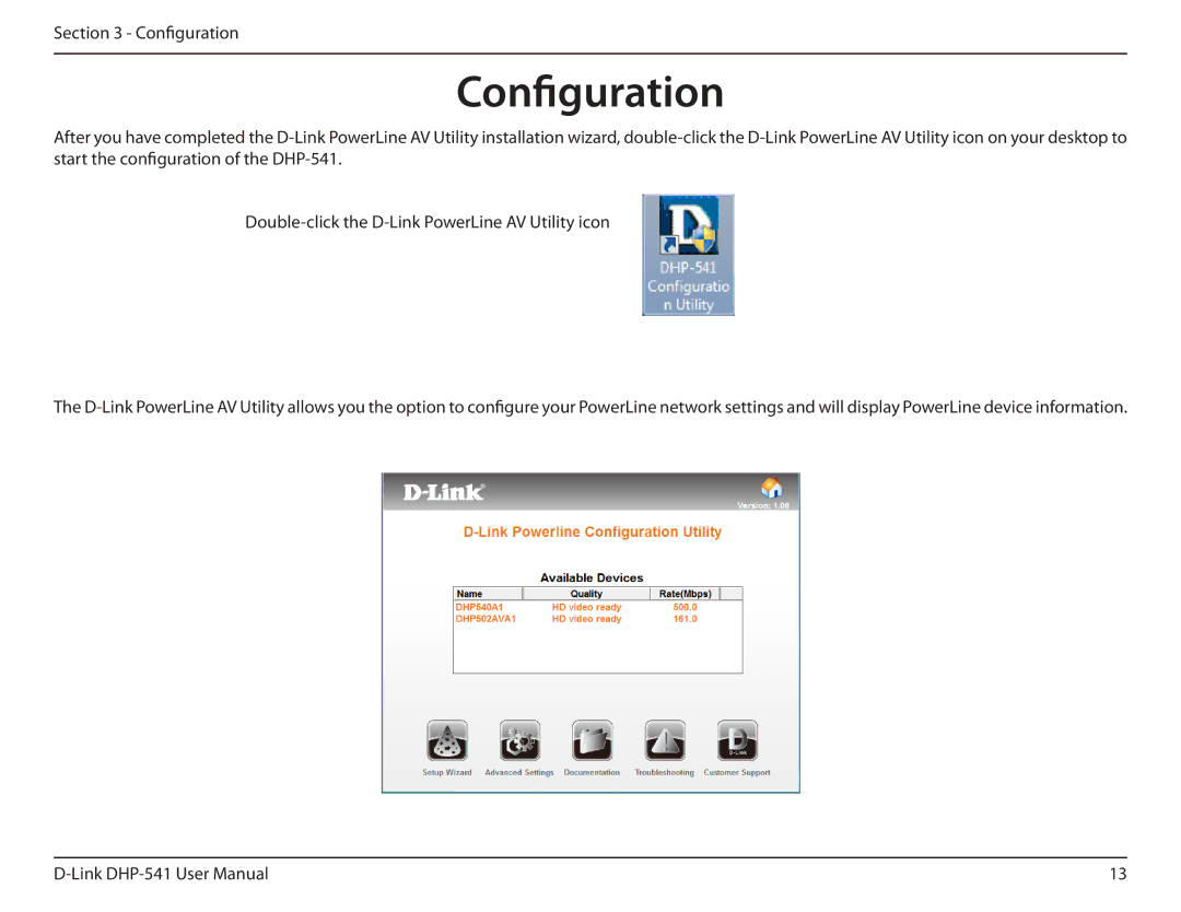 D-Link DHP-541 manual Configuration 