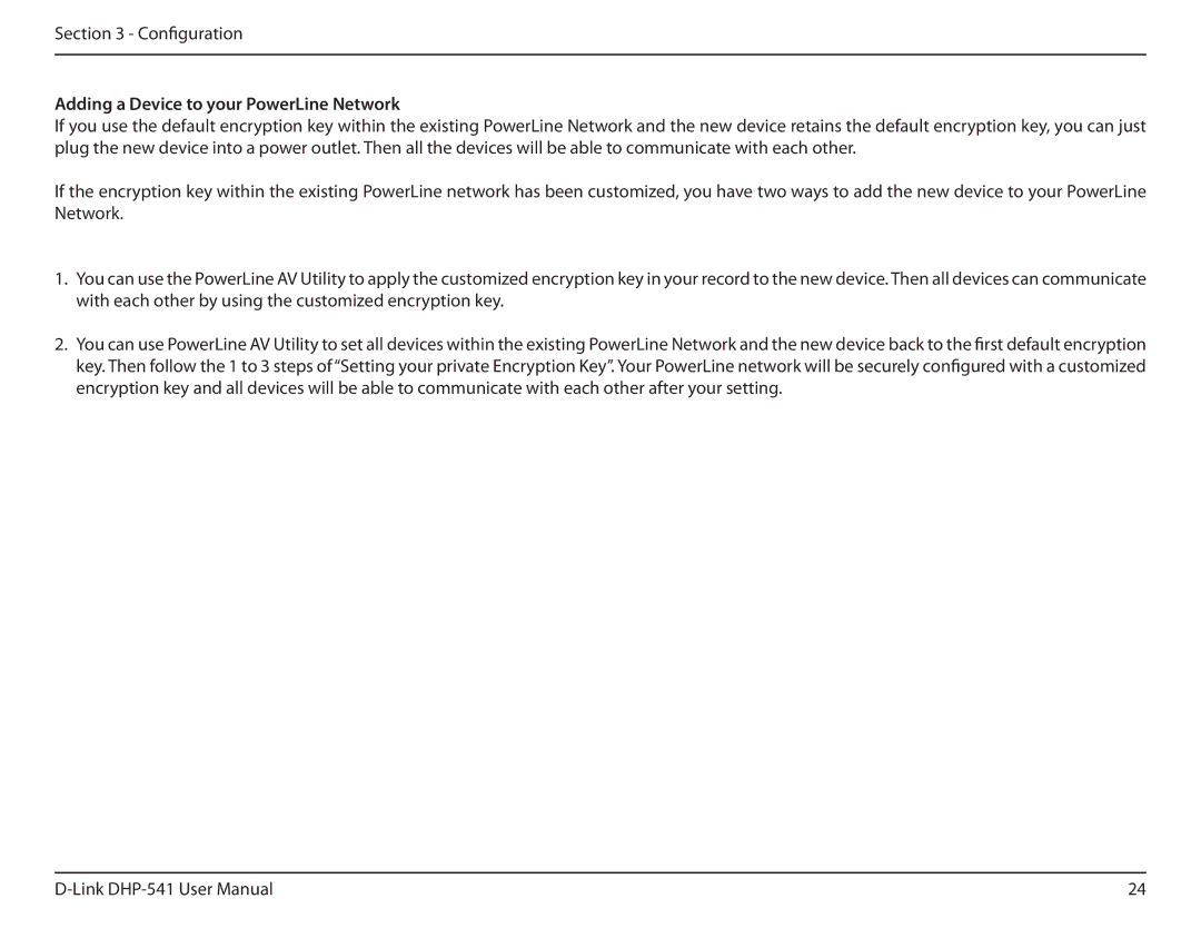 D-Link DHP-541 manual Adding a Device to your PowerLine Network 