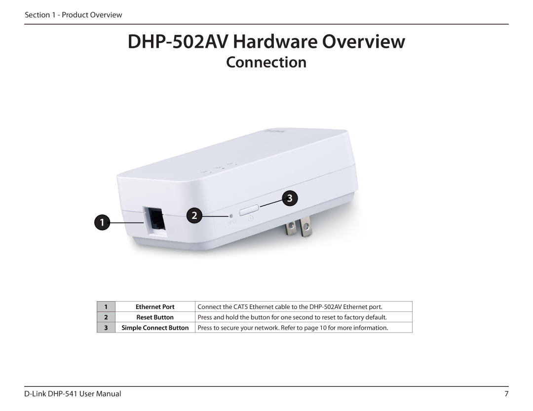 D-Link DHP-541 manual Connection 