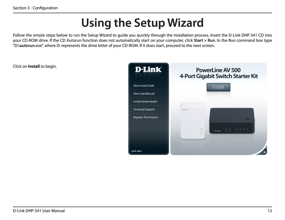 D-Link DHP-541 manual Using the Setup Wizard 