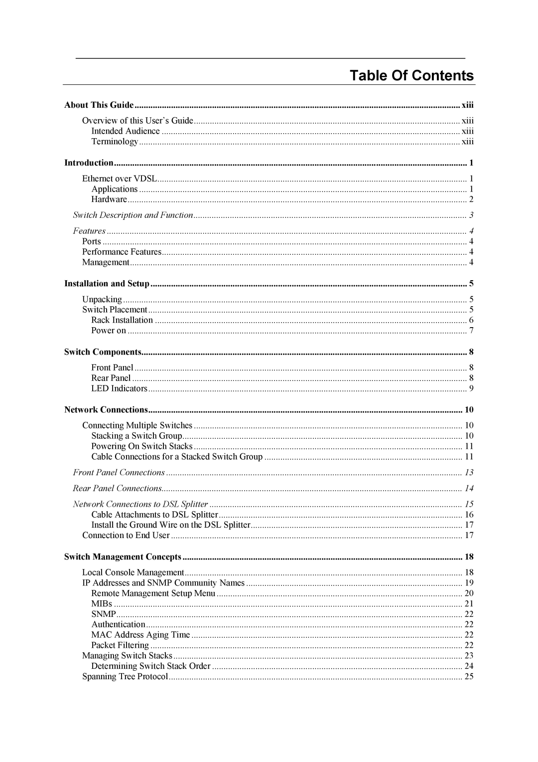 D-Link DHS-3224V manual Table Of Contents 