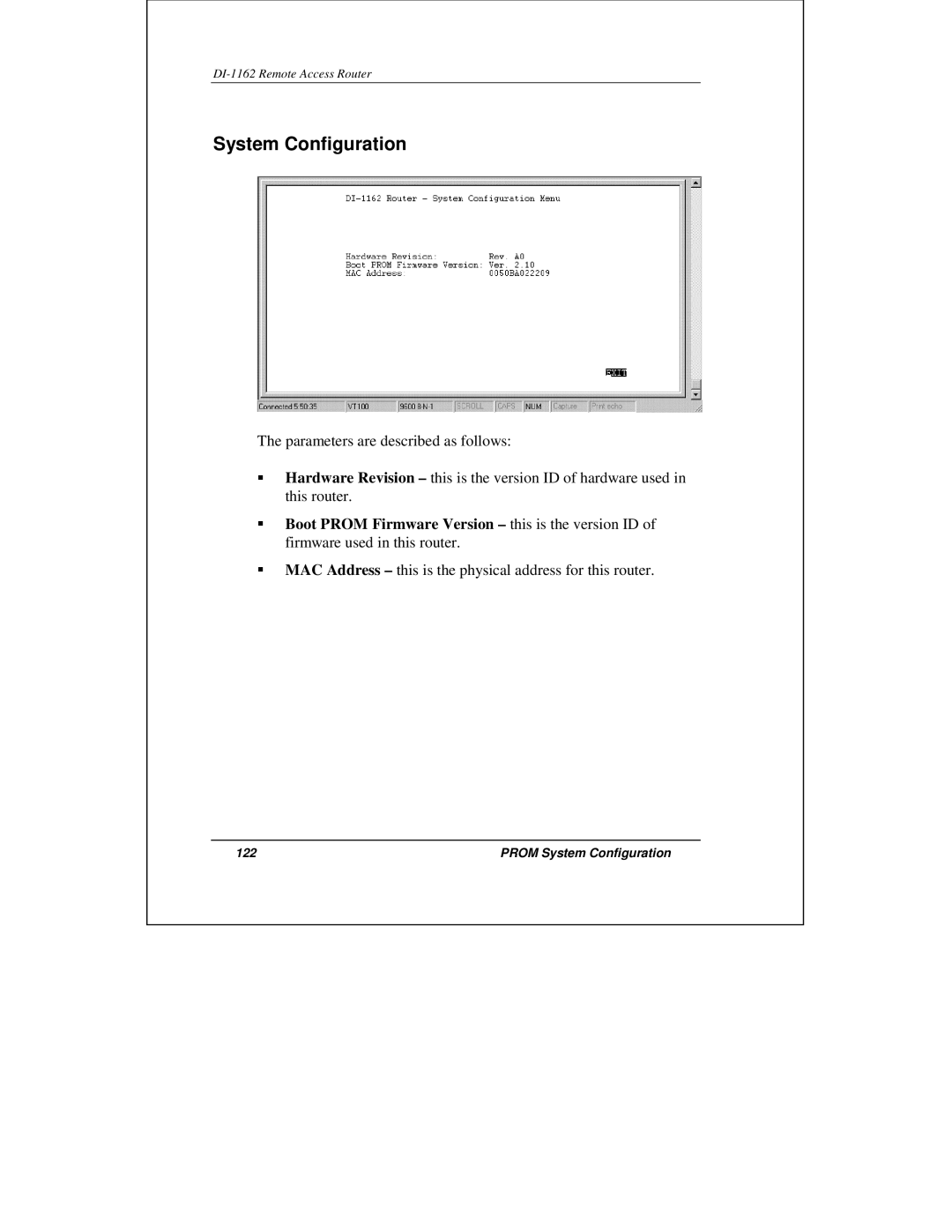 D-Link DI-1162 manual System Configuration 