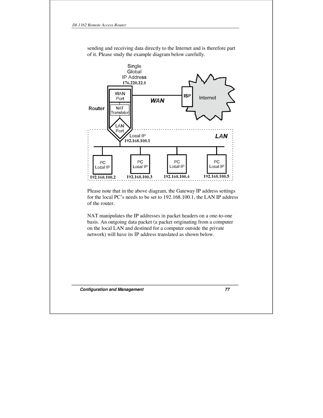 D-Link DI-1162 manual Configuration and Management 