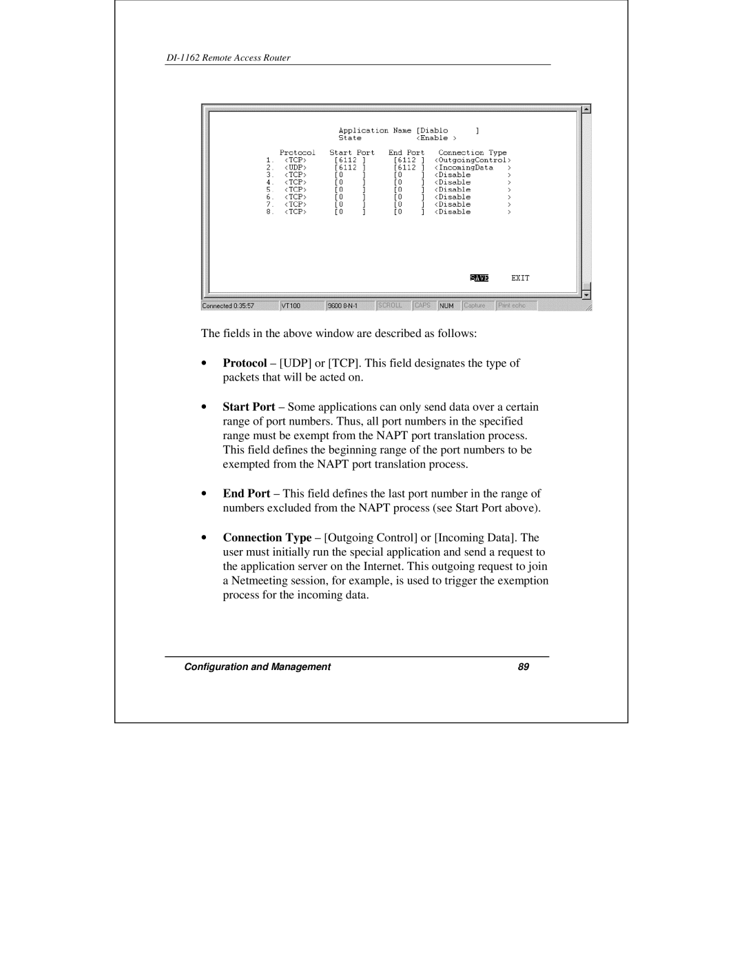 D-Link DI-1162 manual Configuration and Management 