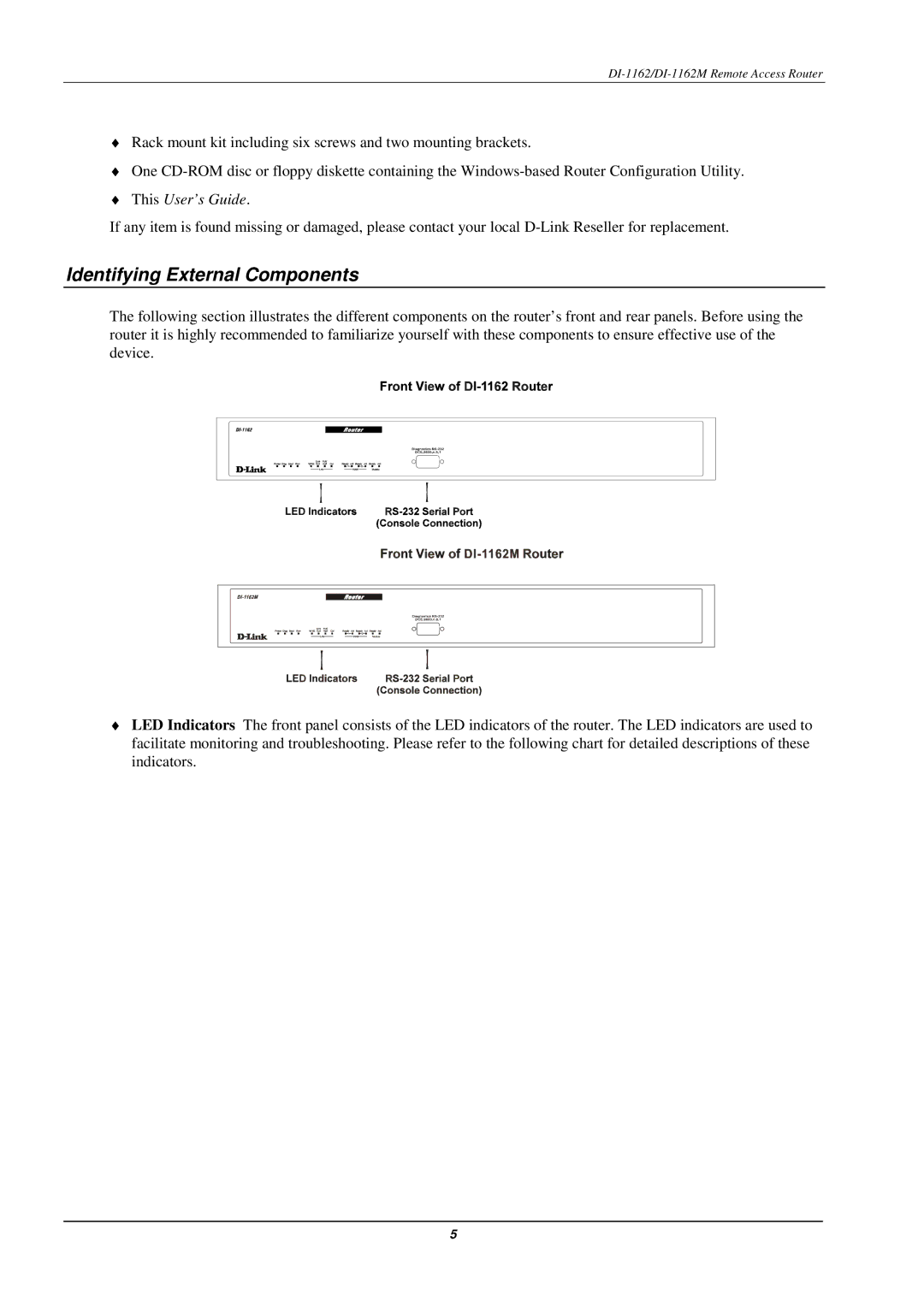 D-Link DI-1162M manual Identifying External Components, This User’s Guide 